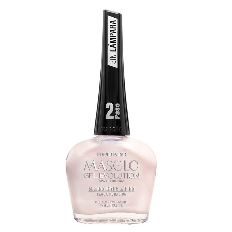 MASGLO - Esmalte Semipermanente Gel Evolution Blanco Nacar