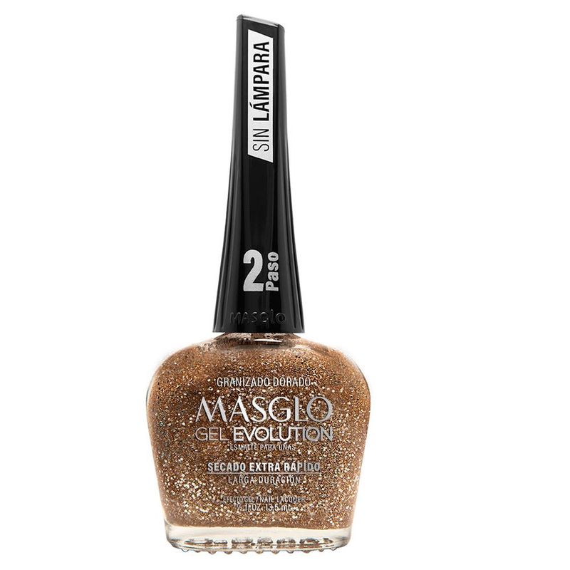 MASGLO - Esmalte Semipermanente Gel Evolution Granizado Dorado