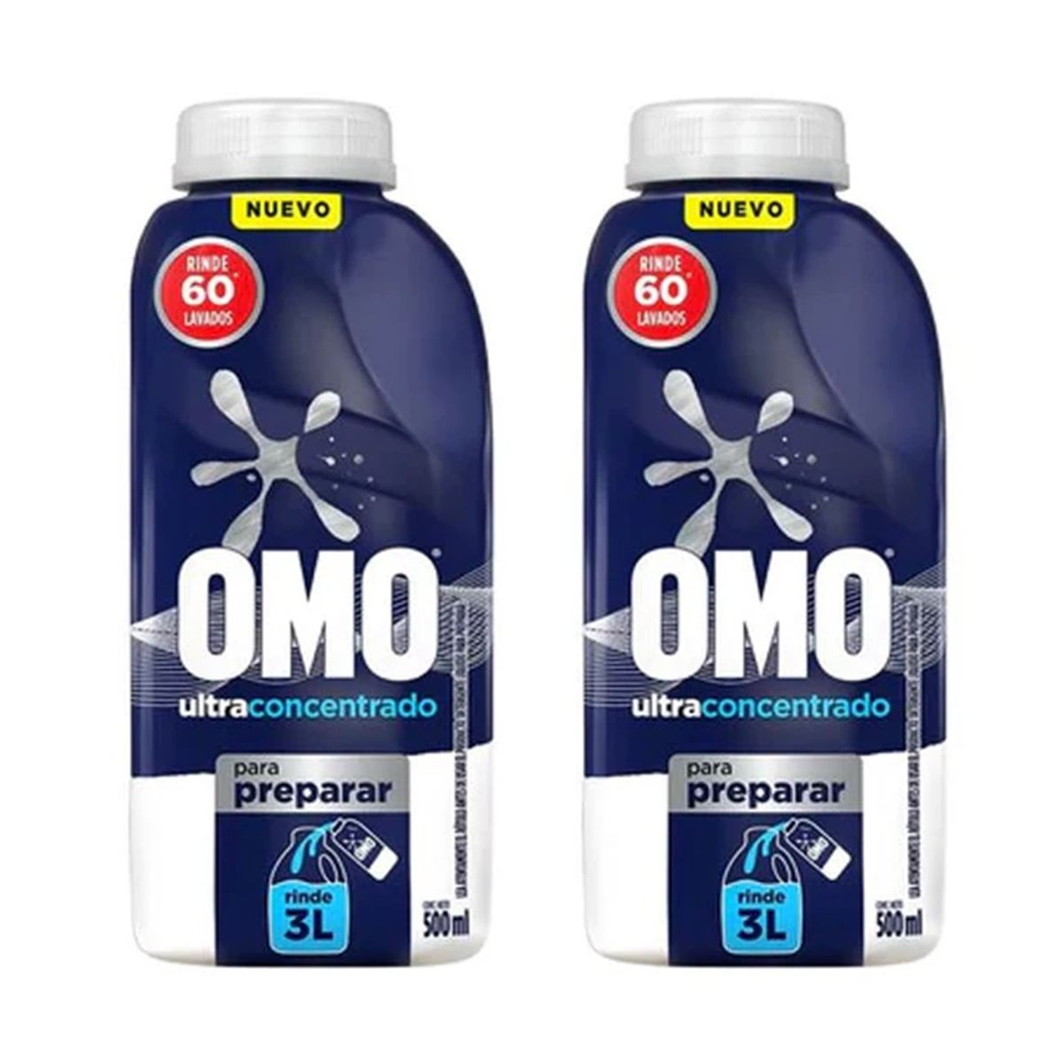 OMO - X2 Detergente Omo Concentrado Para Preparar 500ml 60 Lavados