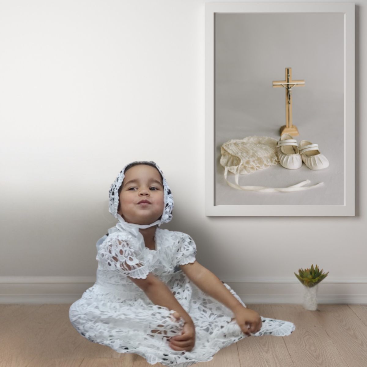 DANK - Vestido de niña Joya de Bautizo