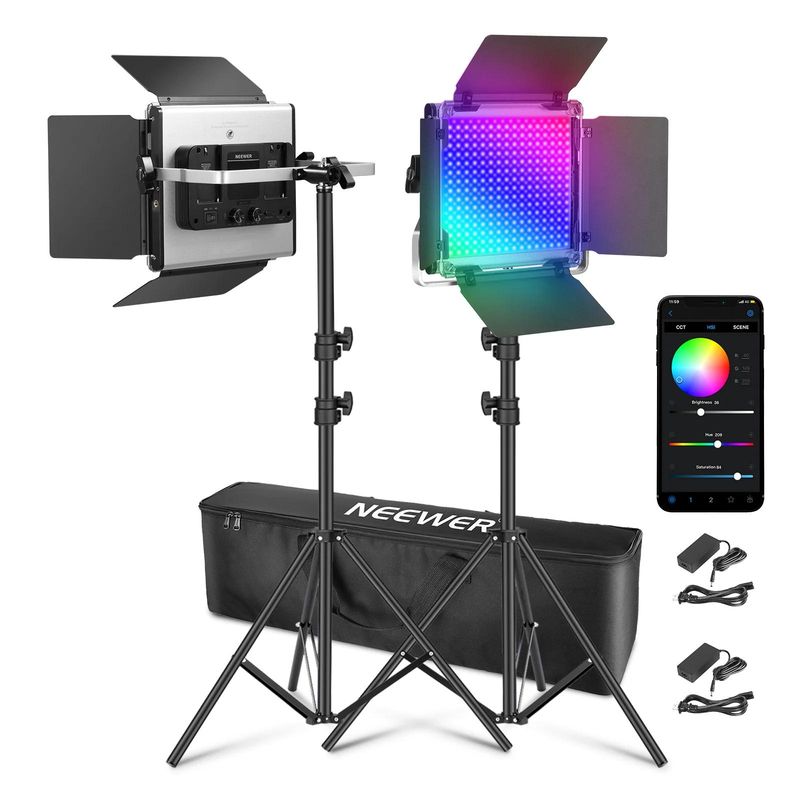 NEEWER - Kit LED Neewer 660 PRO II RGB con App y Soportes