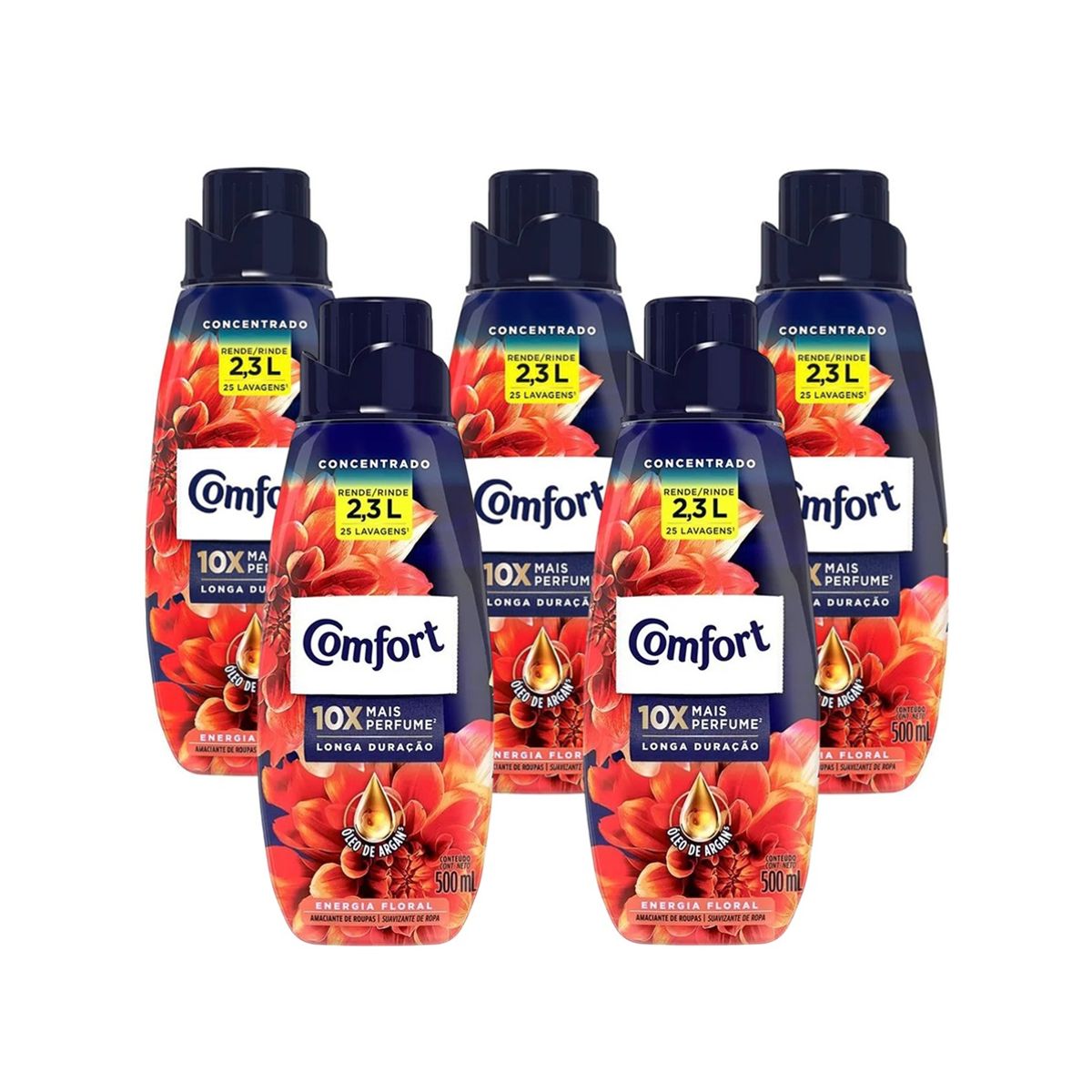 CONFORT - X5 Suavizante Comfort Cuidado Intensivo Energía Floral 500ml