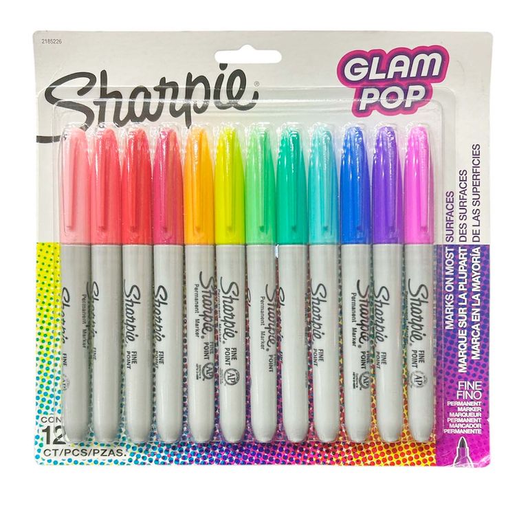 Marcadores Permanentes Glam Pop Set 12 Colores