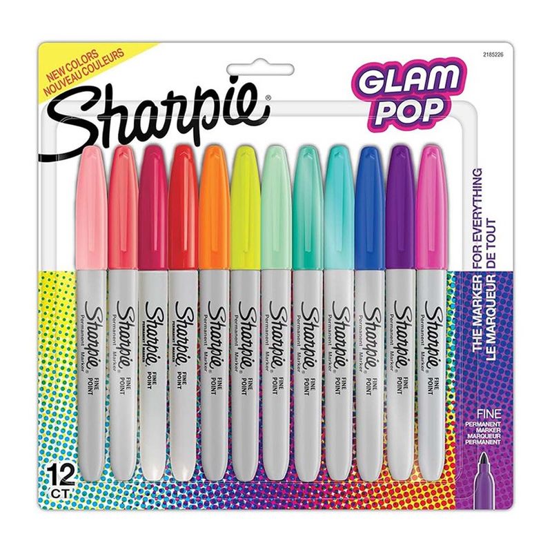 SHARPIE - Marcadores Permanentes Sharpie Glam Pop Set 12 Colores