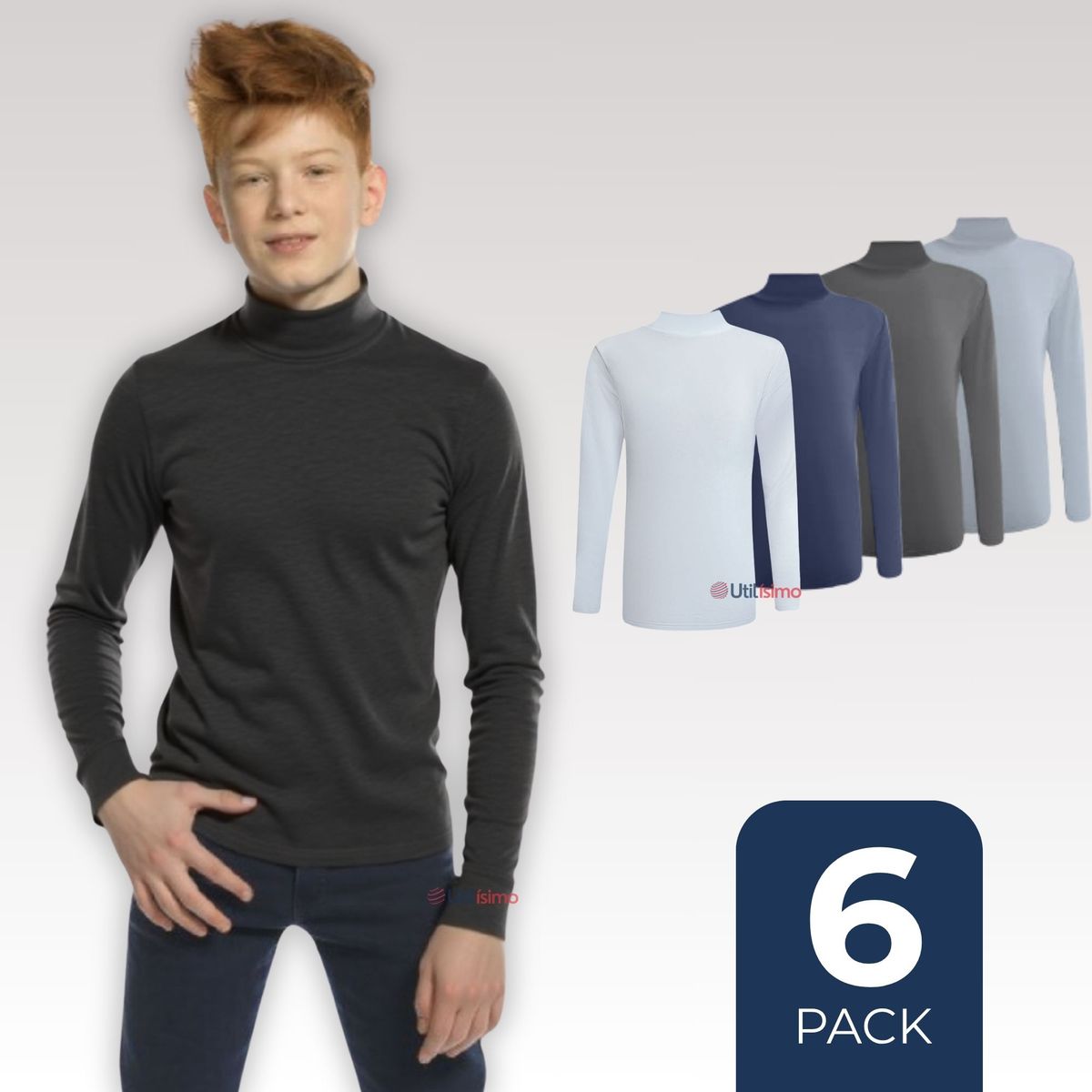 UTILISIMO - Pack 6 Camiseta Beatle Polar Juvenil  Colores Surtidos