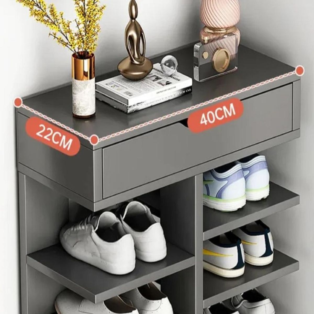 GENERICO - Zapatero Organizador 8 Niveles - Estante para Zapatos - Gris