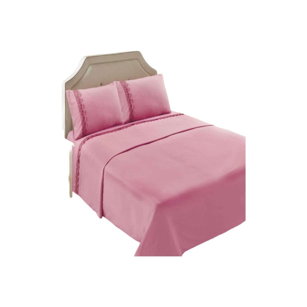 GENERICO - SABANAS 144 HILOS 2P ROSADO