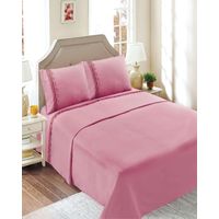 SABANAS 144 HILOS PLAZA Y MEDIA ROSADO