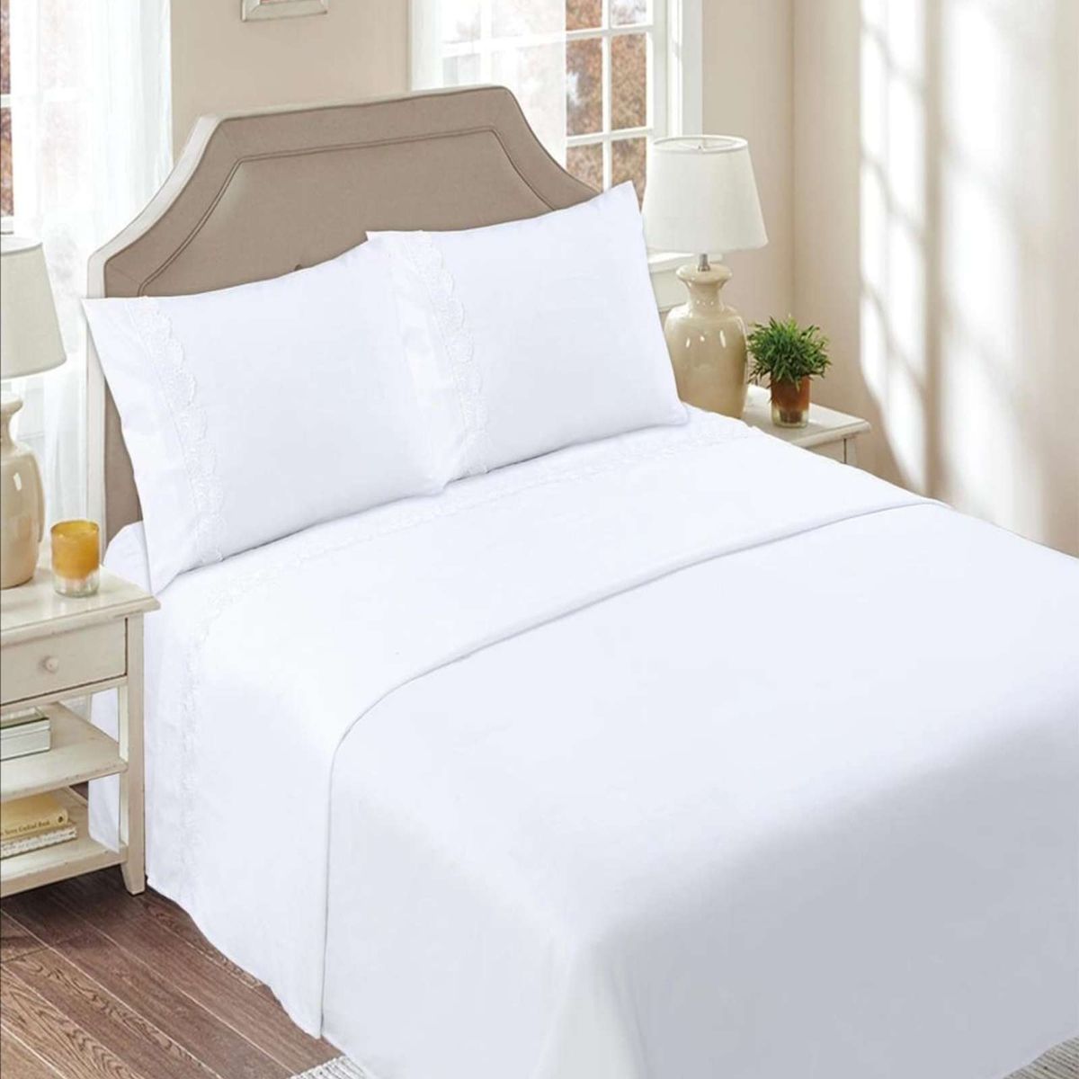 GENERICO - SABANAS 144 HILOS PLAZA Y MEDIA BLANCO