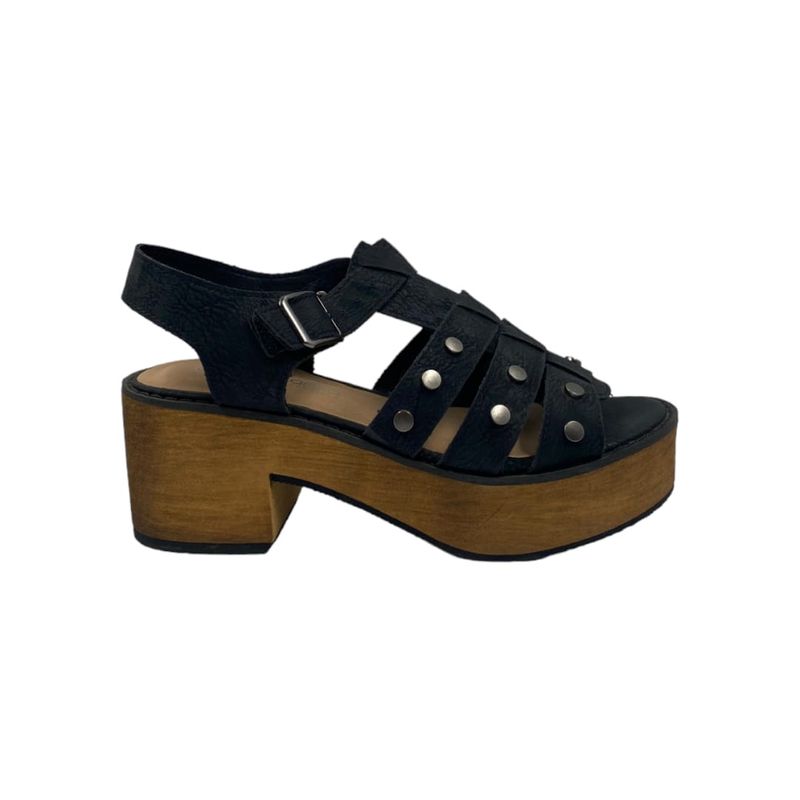 HERIEL - Sandalia Negra Plataforma Mujer