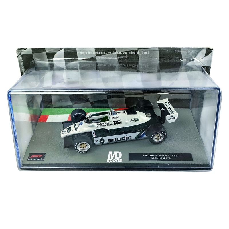 FORMULA 1 - Auto Formula 1 Williams FW08 1982 K.Rosberg Caja Acrili 1:43