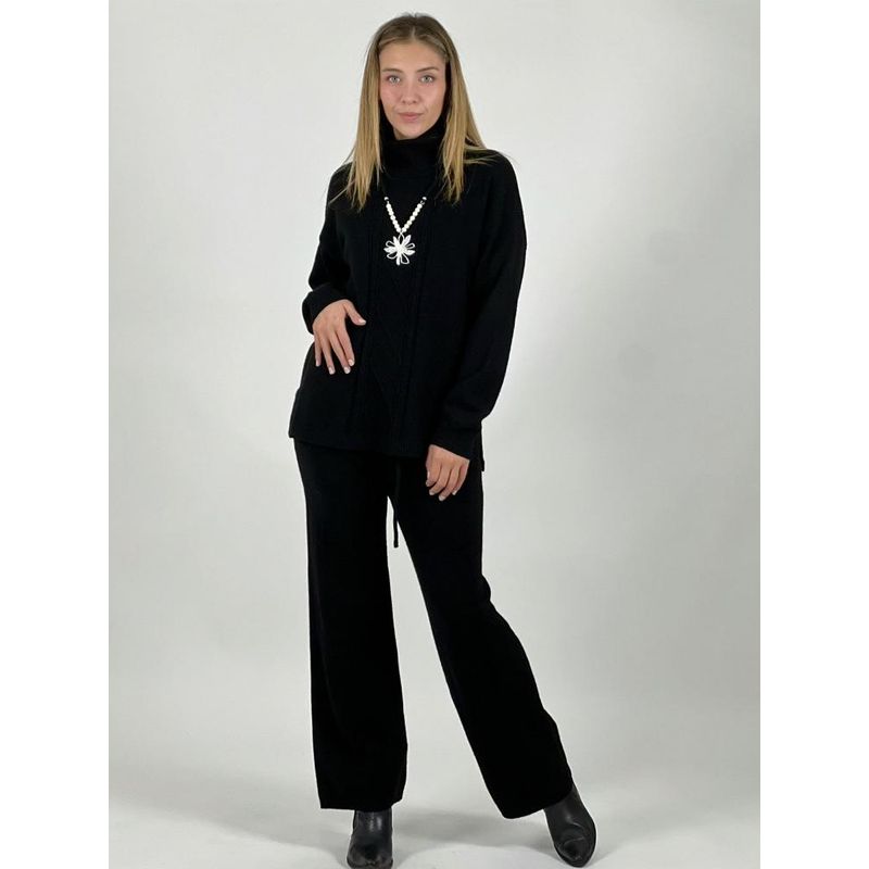 ENIGMATICA BOUTIQUE - Conjunto Lana Cuello Alto Trenzado Delantero Burdeo