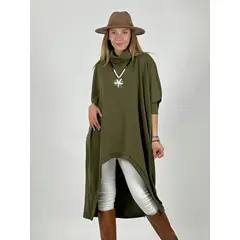 ENIGMATICA BOUTIQUE - Vestido Spandex Cuello Alto Asimetrico Verde