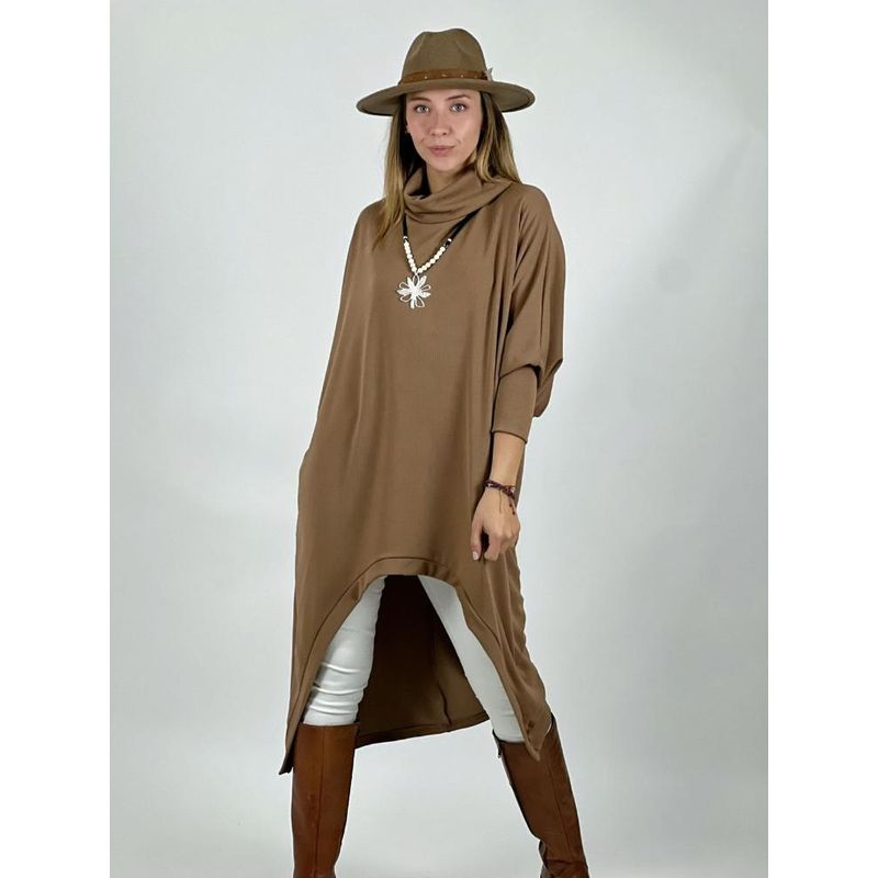 ENIGMATICA BOUTIQUE - Vestido Spandex Cuello Alto Asimetrico Verde
