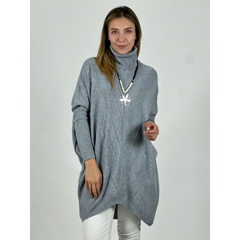 ENIGMATICA BOUTIQUE - Sweater Lana con Relieve en Diagonal Negro