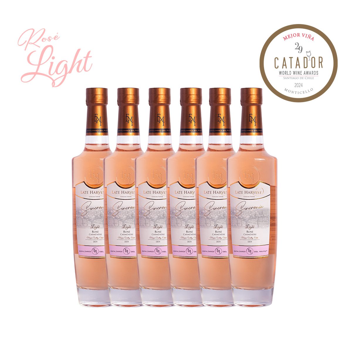 VINA ESPALDARES DEL MAIPO - Caja x 6 Late Harvest Sincroniía Rose Ligth Carmenere