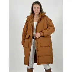 ENIGMATICA BOUTIQUE - Parka Acolchada Bolsillos Cargo Camel