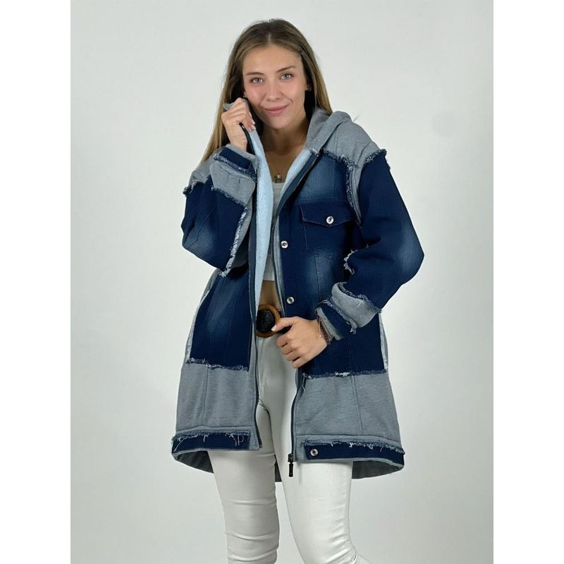 ENIGMATICA BOUTIQUE - Chaqueta Mezclilla con Buzo Azul
