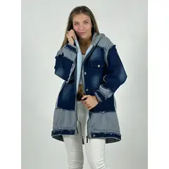 ENIGMATICA BOUTIQUE - Chaqueta Mezclilla con Buzo Azul