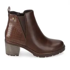 NEW WALK - Botín Mujer Taco Ancho 7 cm Café