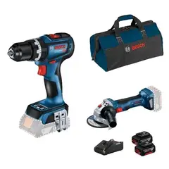 BOSCH - Kit Taladro Percutor gsb + Esmeril gws + Bolso + 2 Bat + Cargador