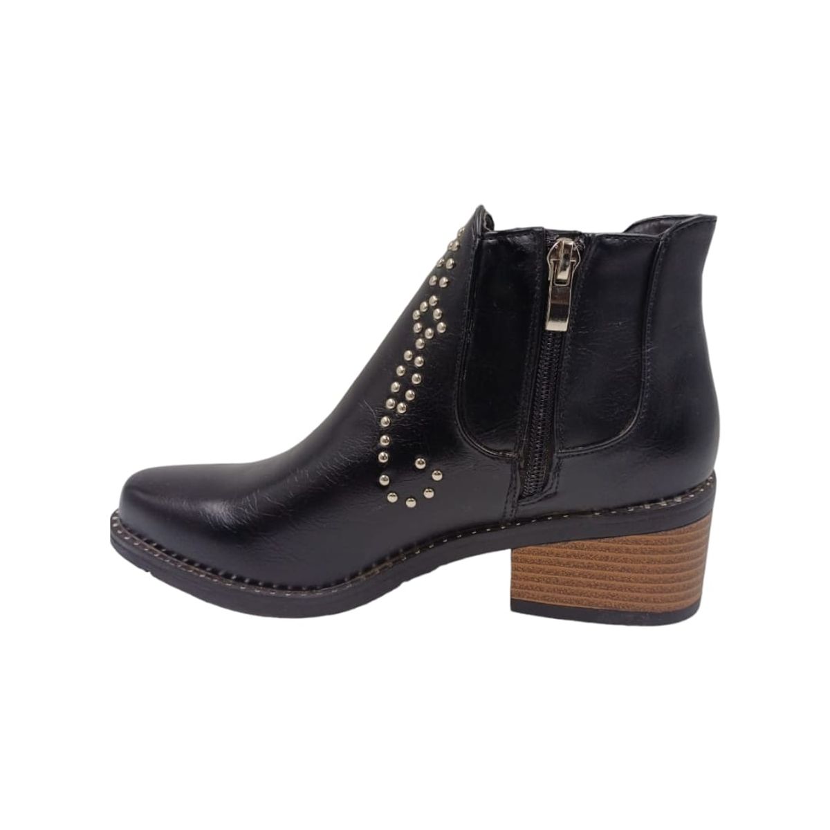 HERIEL - Botin Negro Tachas Mujer