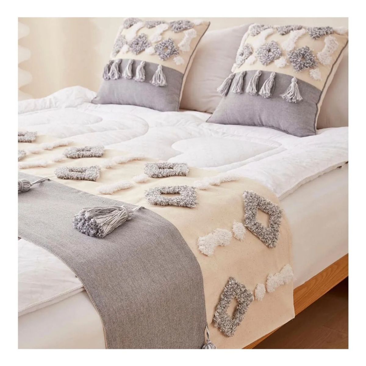 GENERICO - Juego de Piecera Bordada Bohó 2 Plazas 70 x 210 cm - Palermo…