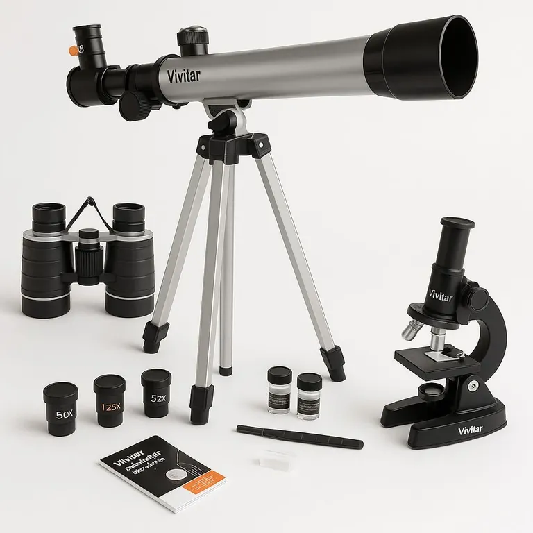 Kit 3 en 1  Binoculares, Telescopio y Microscopio Telmic-40
