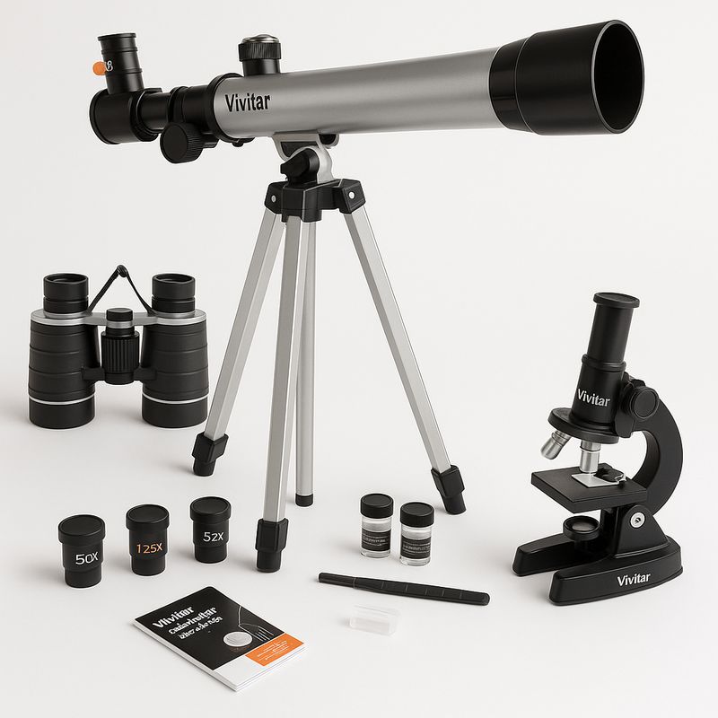 VIVITAR - Kit 3 en 1 – Binoculares, Telescopio y Microscopio  Telmic-40 Vivitar