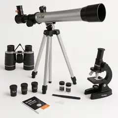 VIVITAR - Kit 3 en 1 – Binoculares, Telescopio y Microscopio Telmic-40