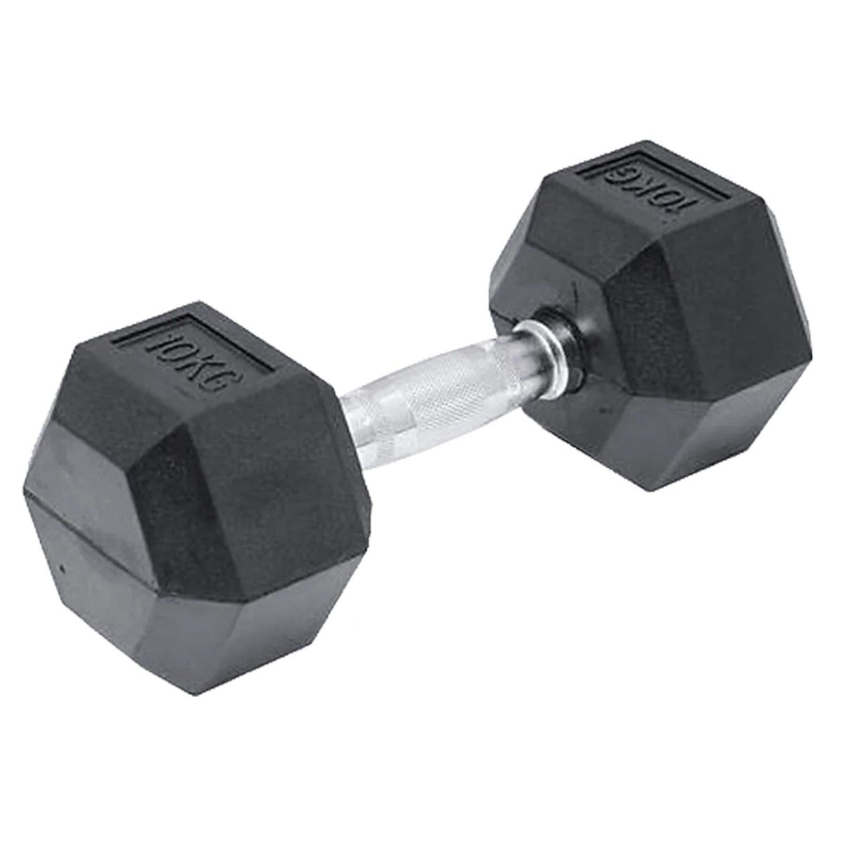 GENERICO - Mancuerna Hexagonal Acero Recubierta Caucho 10 Kg