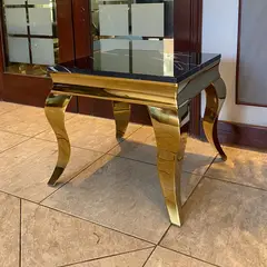 GENERICO - Mesa Lateral Cosmo Dorado Negro Estambul Design