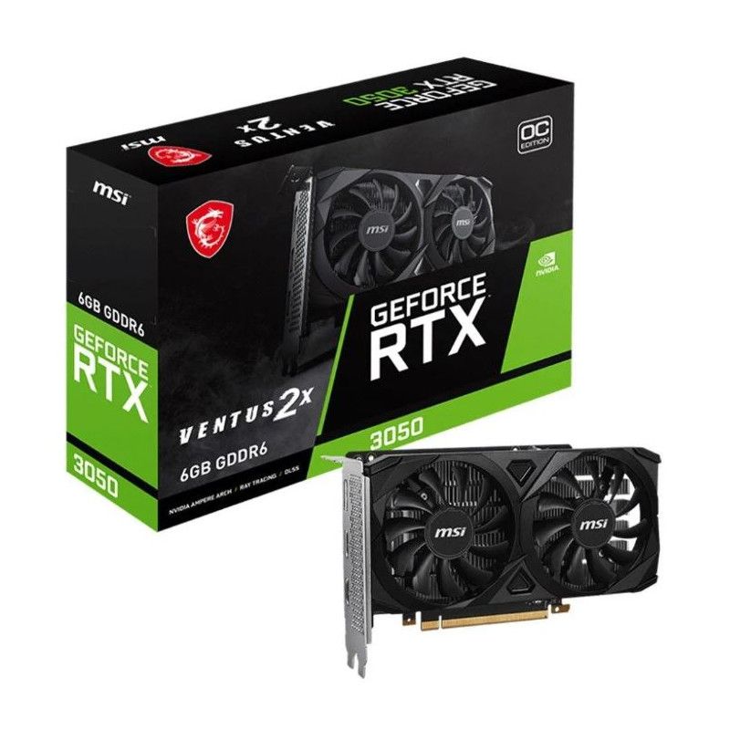 MSI - TARJETA DE VIDEO MSI 6GB GEFORCE RTX 3050 VENTUS 2X 6G OC
