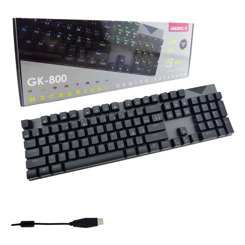 GAMEPRO - Teclado Pc Gamer Mecanico Gk-800 Con Luz RGB