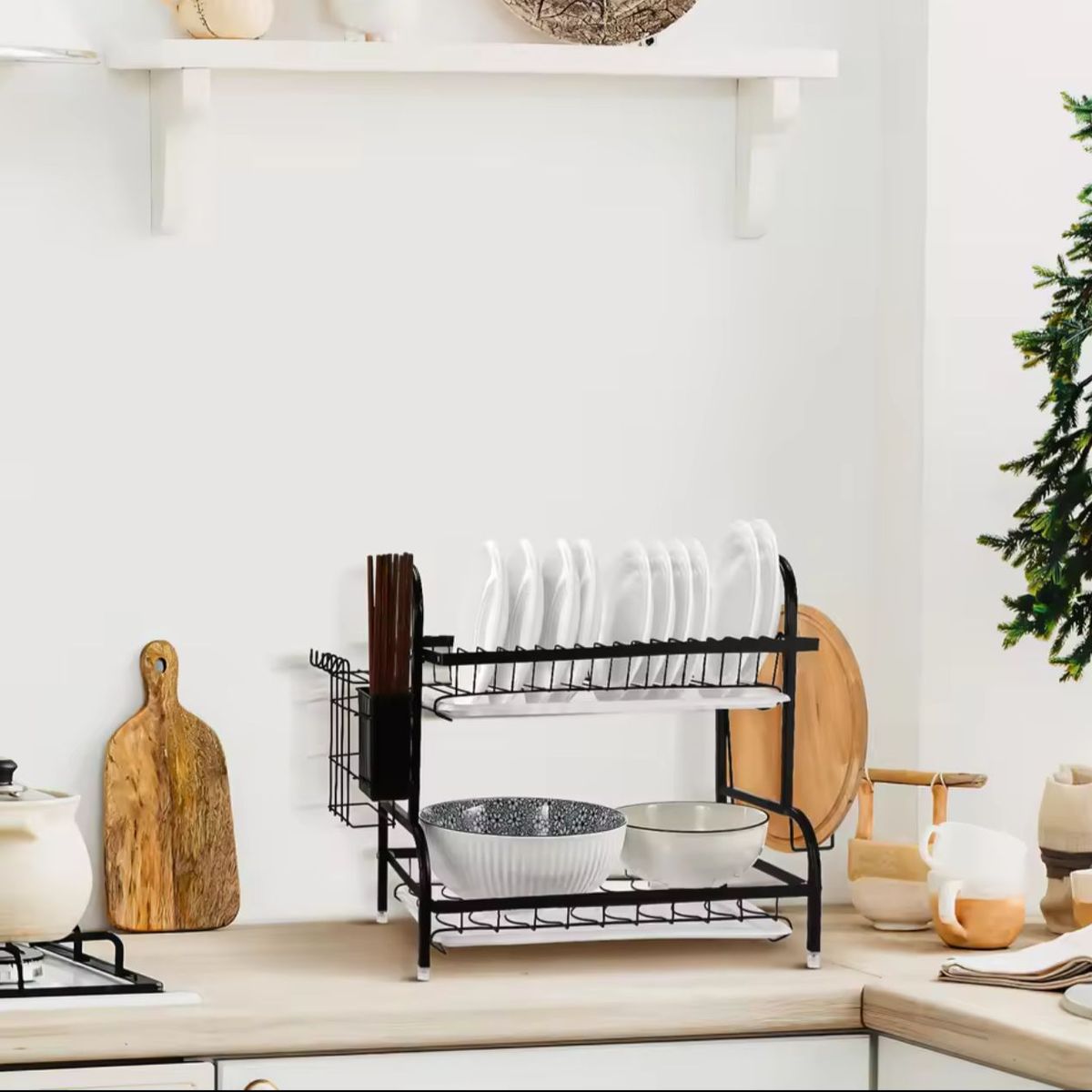 GENERICO - Organizador Escurridor de Lozas 2 Niveles Metalico