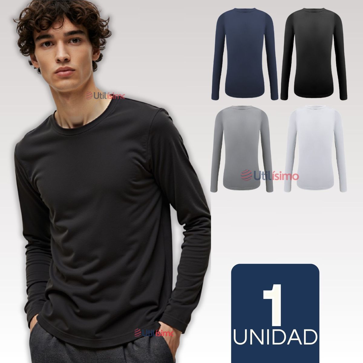 UTILISIMO - Camiseta Cuello Redondo Bambu Juvenil  Colores Surtidos