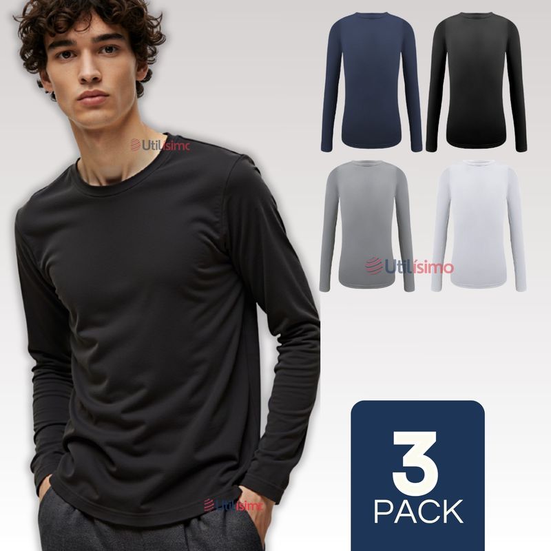 UTILISIMO - Camiseta Cuello Redondo Bambu Juvenil  Colores Surtidos pack 3