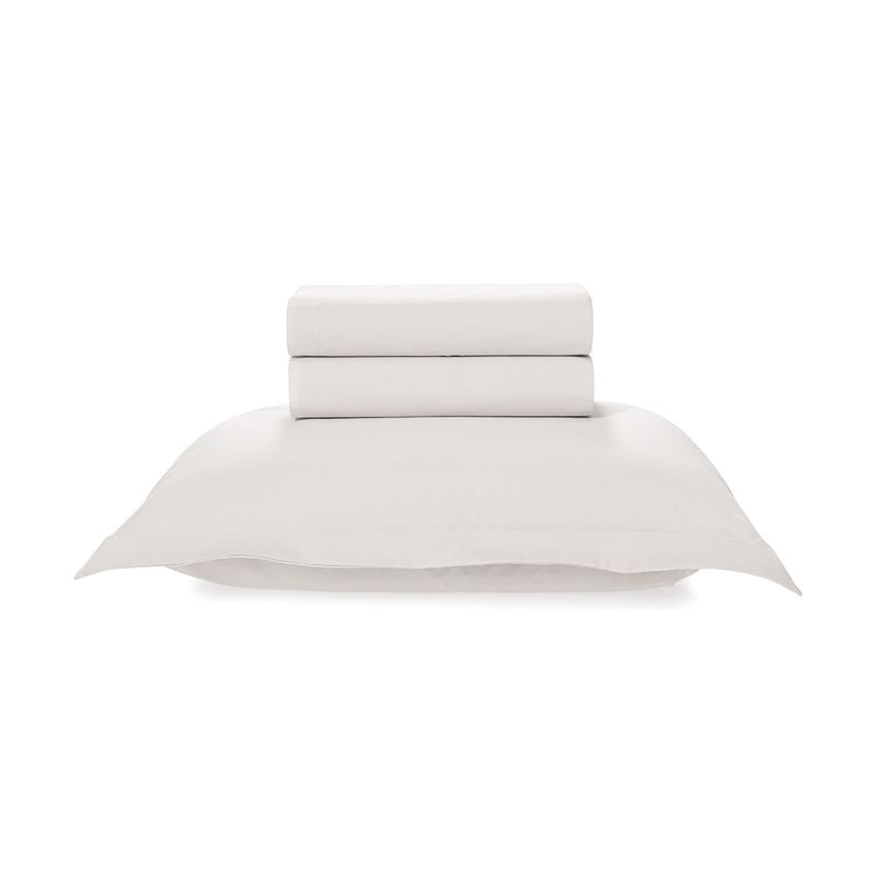 KARSTEN - Sábanas 100% algodón 1.5 plazas 200 hilos Blanco