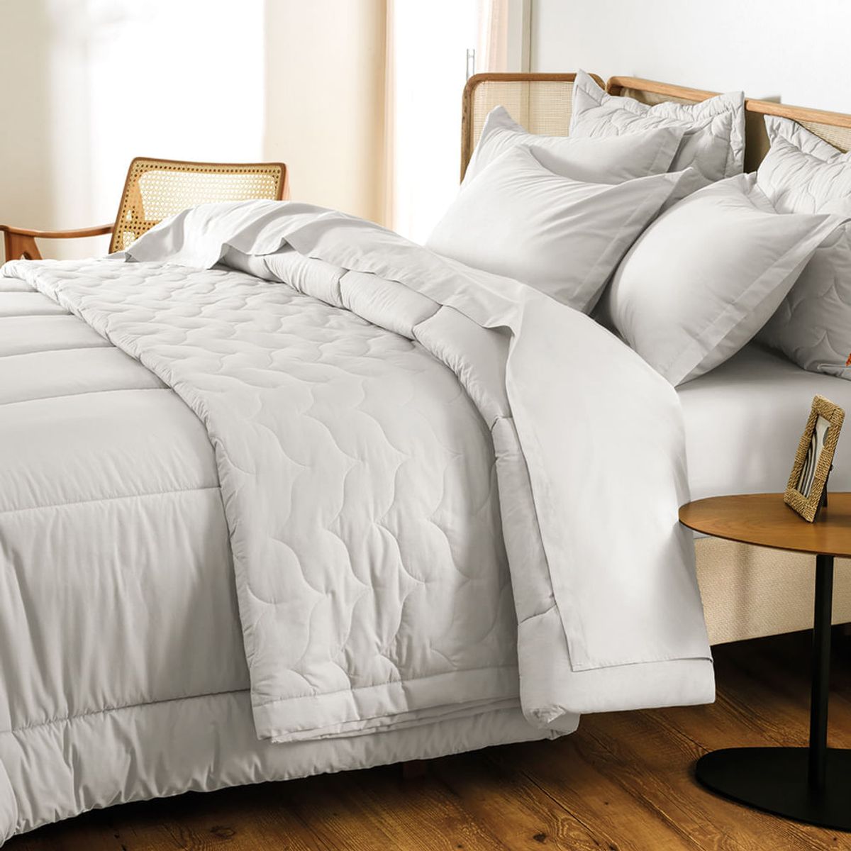 KARSTEN - Sábanas 1.5 plazas 100% algodón 200 hilos Blanco