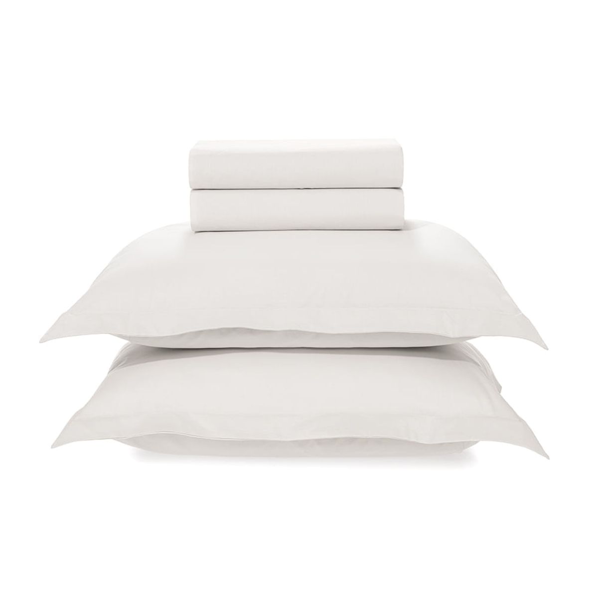 KARSTEN - Sábanas 2 plazas 100% algodón 200 hilos Blanco