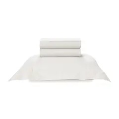 KARSTEN - Juego de sábanas 15 plazas 300 hilos Bossa Blanco