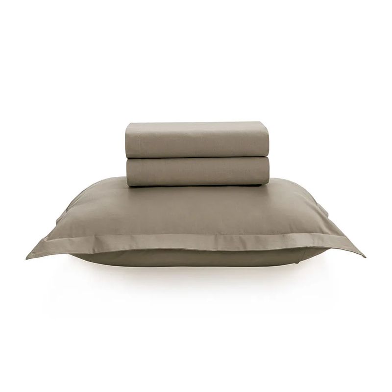 KARSTEN - Sábanas 1.5 plazas 100% algodón 200 hilos Beige