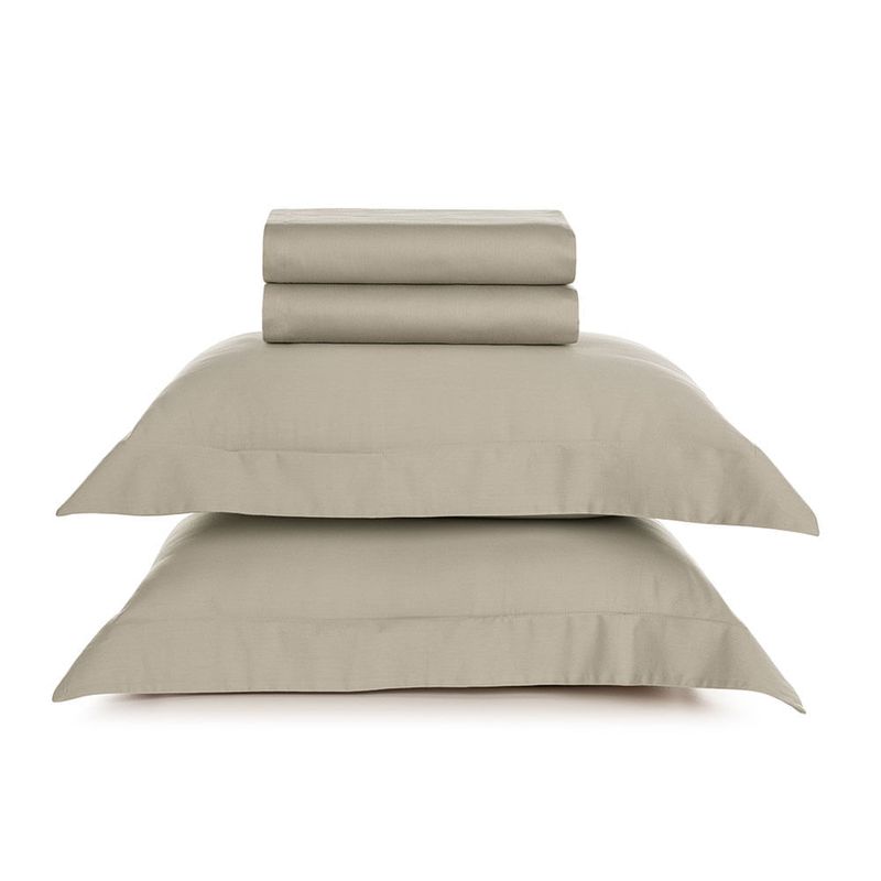 KARSTEN - Juego de sábanas 2 plazas 300 hilos Bossa Beige