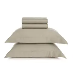 KARSTEN - Juego de sábanas 2 plazas 300 hilos Bossa Beige