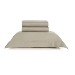 KARSTEN - Juego de sábanas 1,5 plazas 300 hilos Bossa Beige