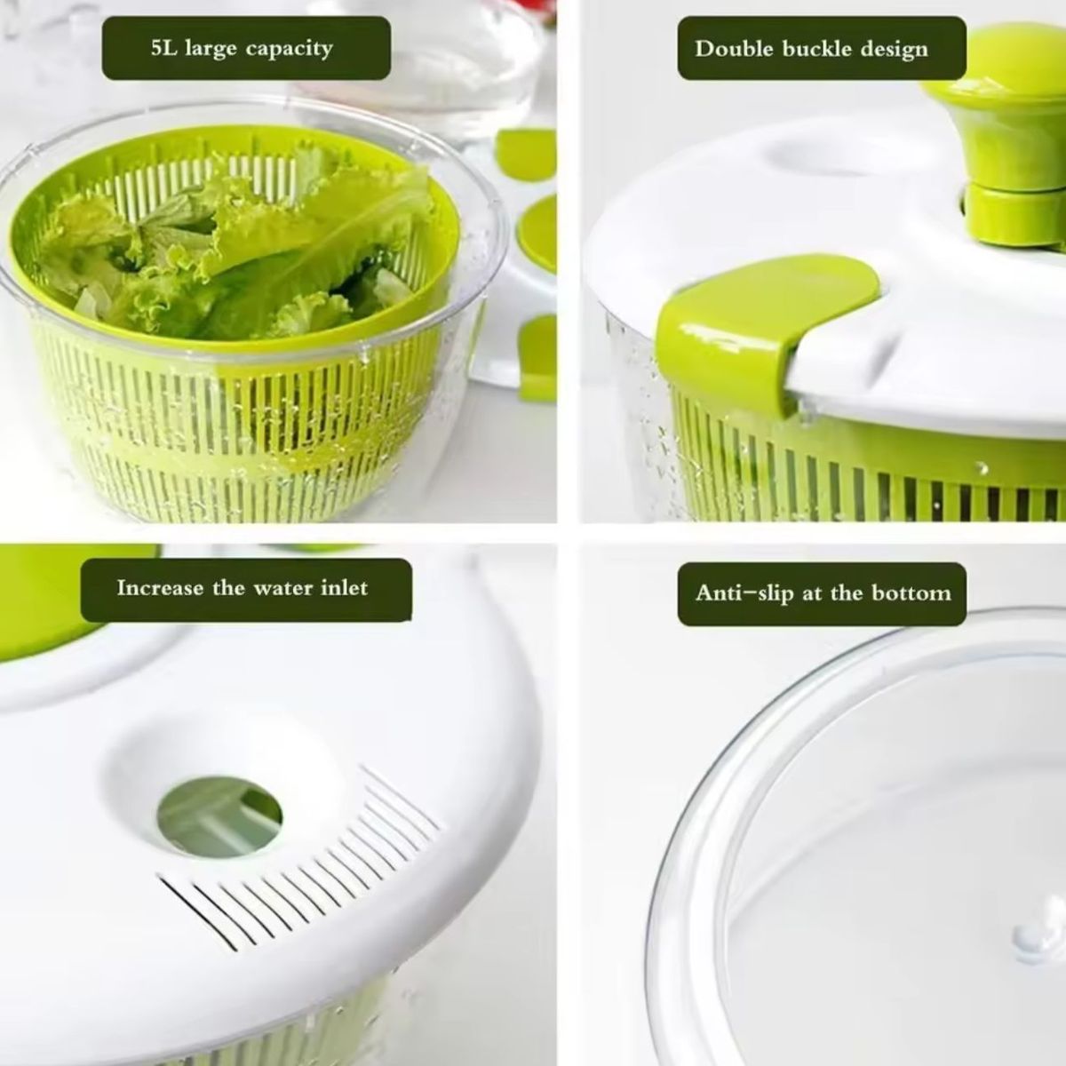 GENERICO - Escurridor Secador De Alimentos Centrifuga De Verduras Multifuncional