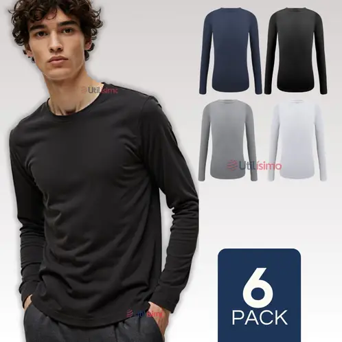 UTILISIMO - Pack 6 Camiseta Cuello Redondo Bambú Juvenil Colores Surtidos