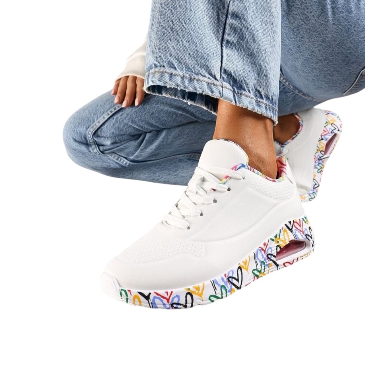 HERIEL - Zapatilla Blanca Plataforma Mujer