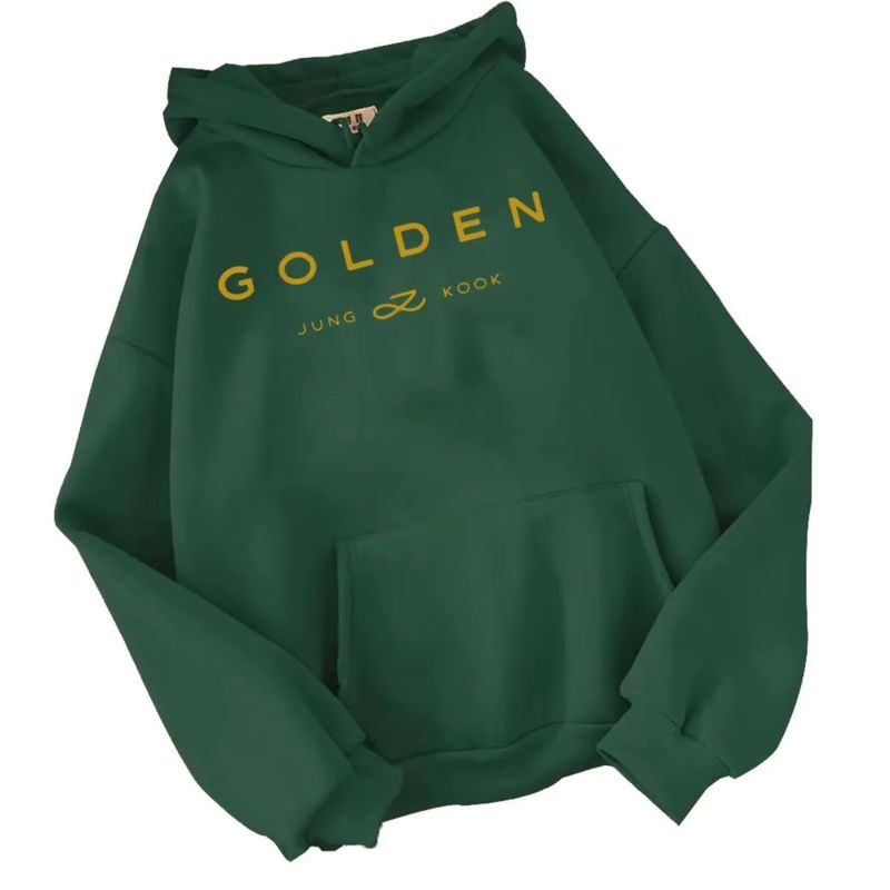 GENERICO - Poleron 100% Algodon Jungkook Golden Bts Army VERDE XL