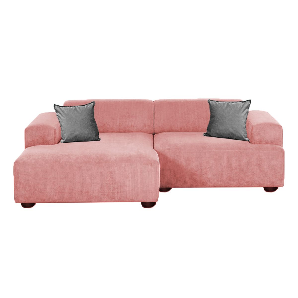 FOCUS - Sofá Seccional Florencia Izquierdo Felpa Palo Rosa